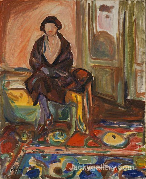 Seated on the Couch by Edvard Munch paintings reproduction